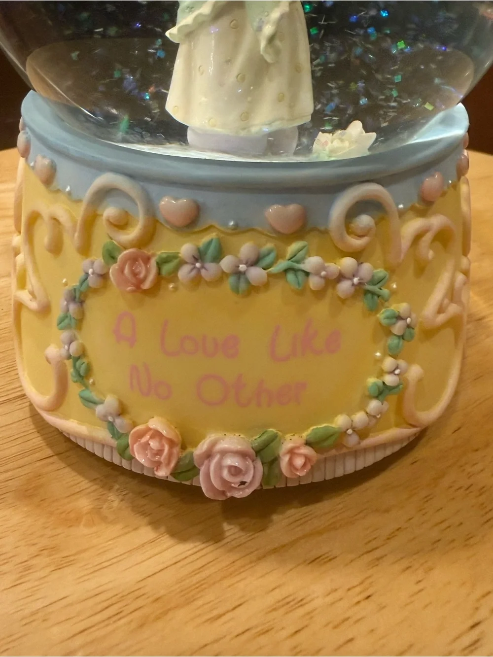 Precious Moments Yellow & Pastel Snow Globe - 'A Love Like No Other' NEW!